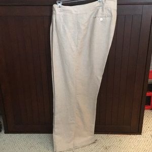 Linen wise legged pants and white linen jacket